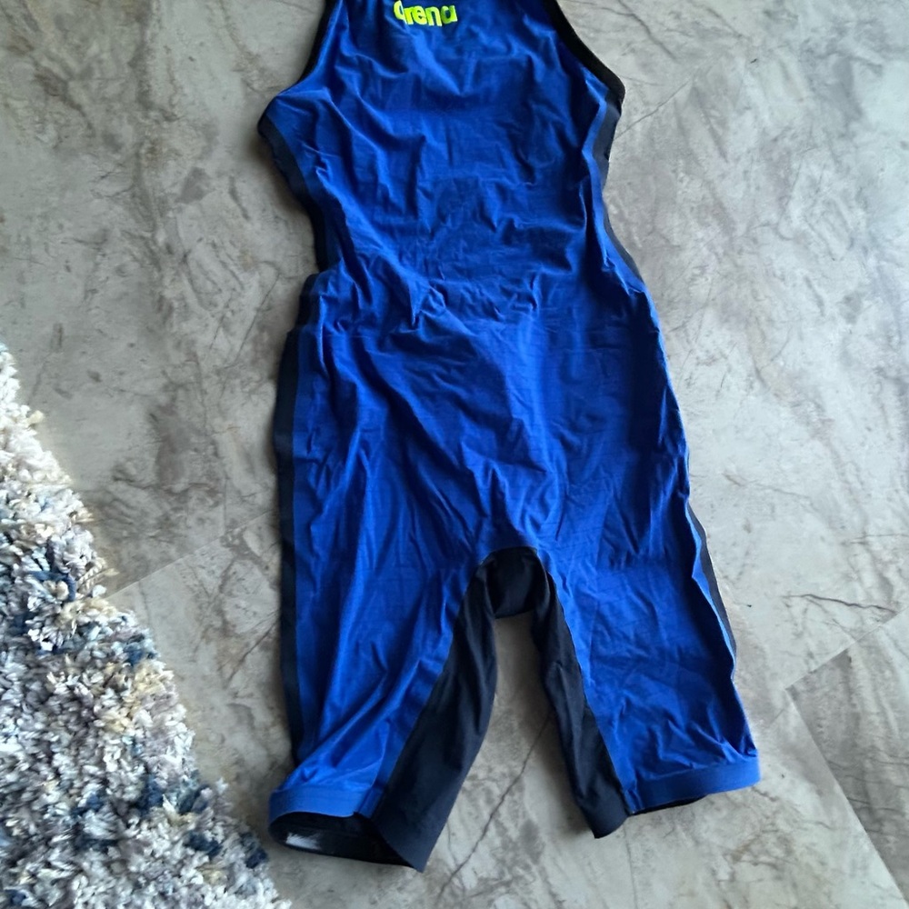 Arena Blue and Black Knee Skin Tech Swimsuit